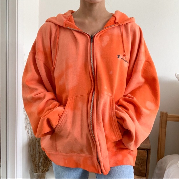 champion bleached pullover hoodie